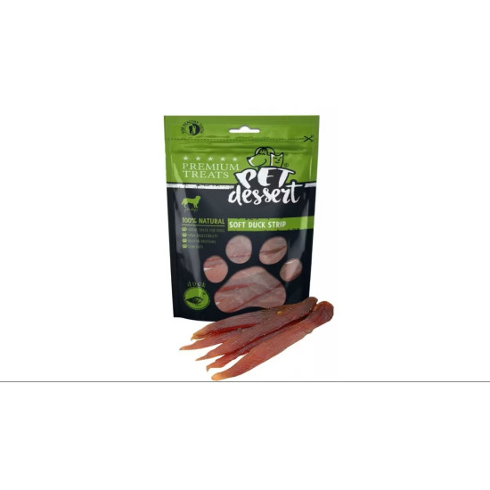 Pets Dessert Duck Strip fasii moi cu rata pentru caini adulti 80 g